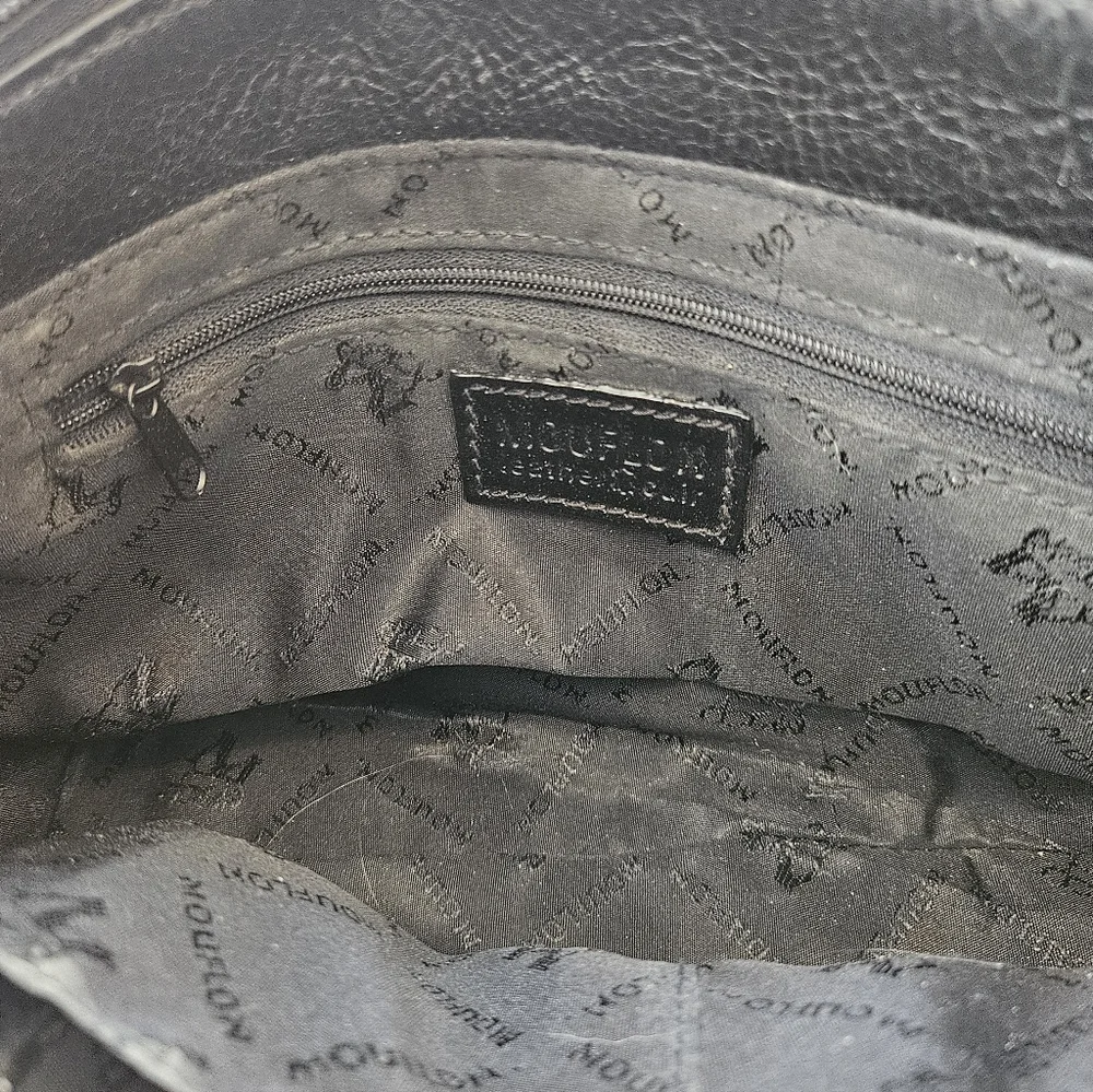 Mouflon Black Leather Crossbody Bag - Picture 8 of 11